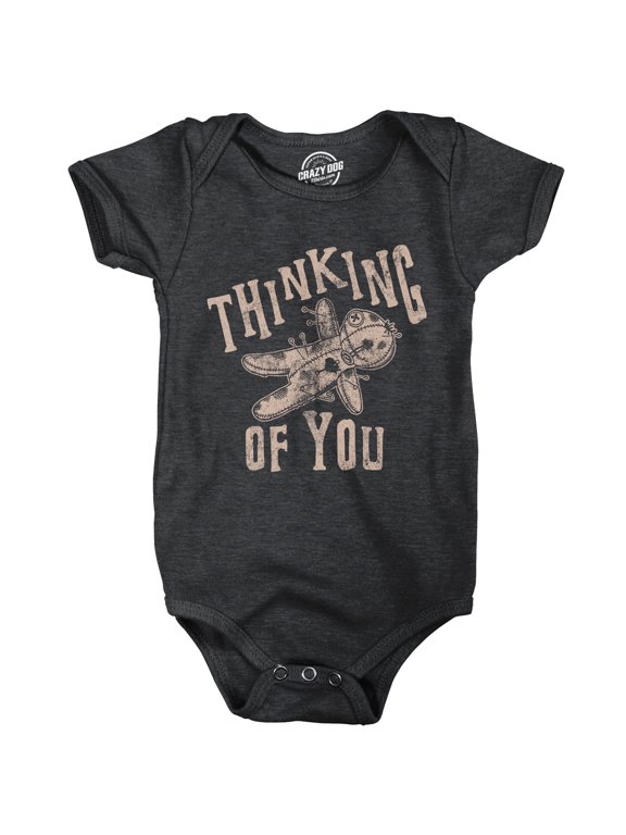 Thinking Of You Baby Bodysuit Funny Sarcastic Voodoo Doll Graphic Novelty Jumper For Infants