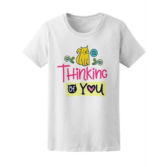 Thinking Of You Colorful Cat T-Shirt Women -Image by Shutterstock, Female XX-Large