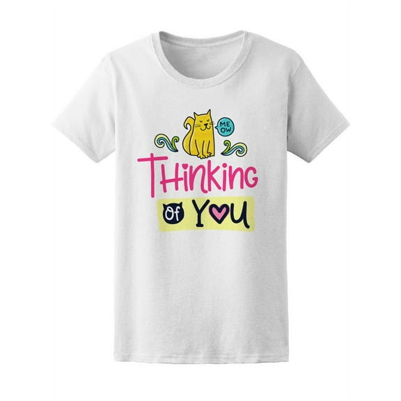 Thinking Of You Colorful Cat T-Shirt Women -Image by Shutterstock, Female x-Large