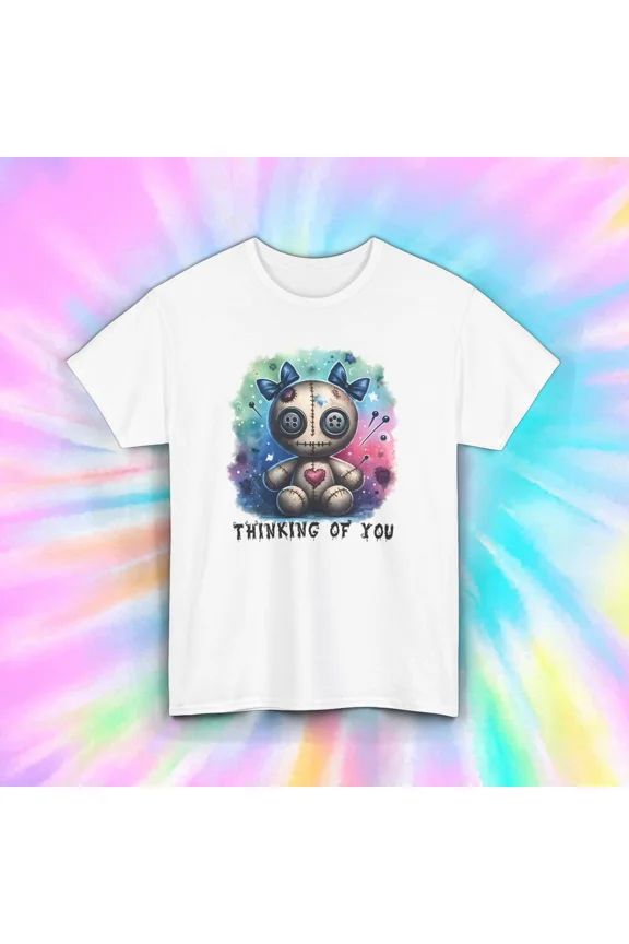 Thinking Of You Cute Voodoo Doll With Bows Graphic Tee Unisex T-Shirt up to size 5XL