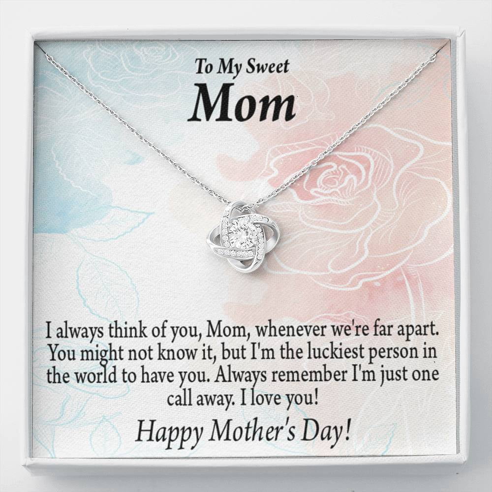 Thinking Of You Happy Mother's Day Love Knot Message Card From Son Daughter