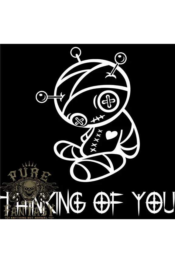 Thinking Of You Voodoo Doll Gothic Dark Magic Graphic Cotton Unisex T-Shirt, up to size 5XL