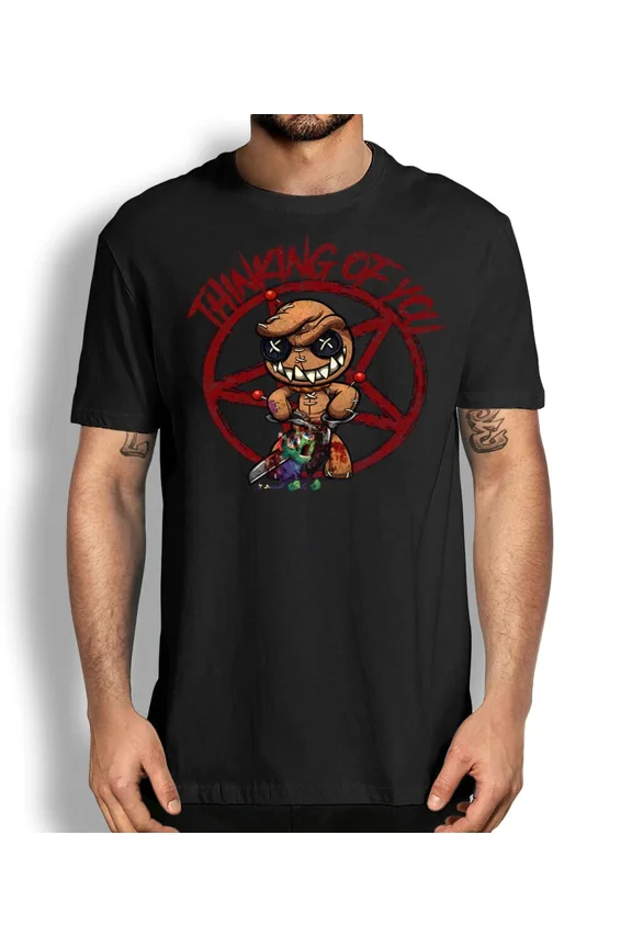 Thinking Of You Voodoo Doll Undead Halloween Graphic Tee Unisex T-Shirt, up to Size 5XL