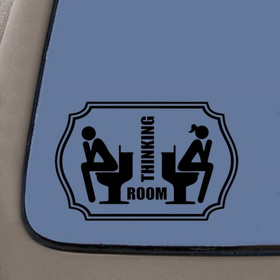 Thinking Room Door Decal | Black Vinyl Decal | 7.5-Inches Wide | Car Truck Van SUV Laptop Macbook Wall Decals