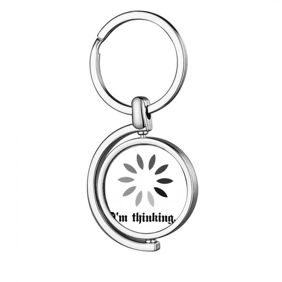 Thinking State Loading Process Rotating Keychain Metal Keyring Holder