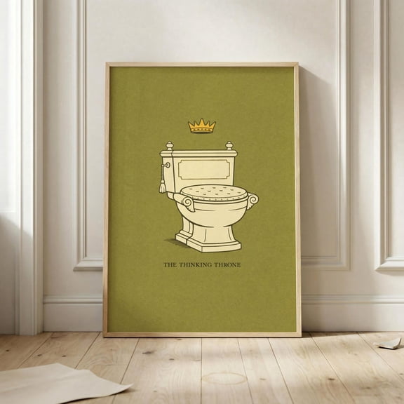 Thinking Throne Crown Bathroom Poster Unframed Paper Print
