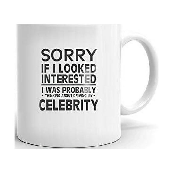 Thinking about my CELEBRITY Driver Coffee Tea Ceramic Mug Office Work Cup Gift 15oz
