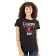 thumbnail image 1 of Thinking of You Keep Me Awake Romance Womens Fitted Plus Size Graphic Tee Brisco Brands 2X, 1 of 5