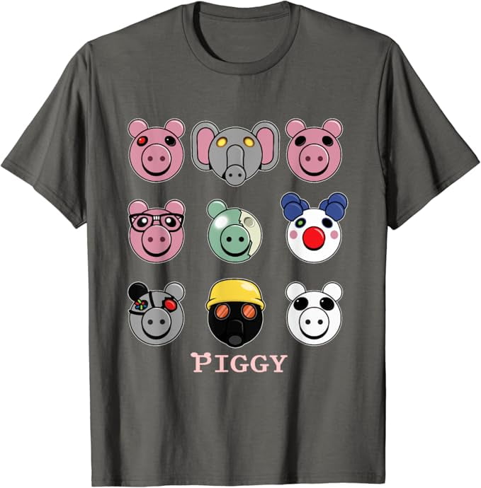 Thinknoodles P iggy Piggy Roblox T Shirt Charcoal Color Size L Walmart