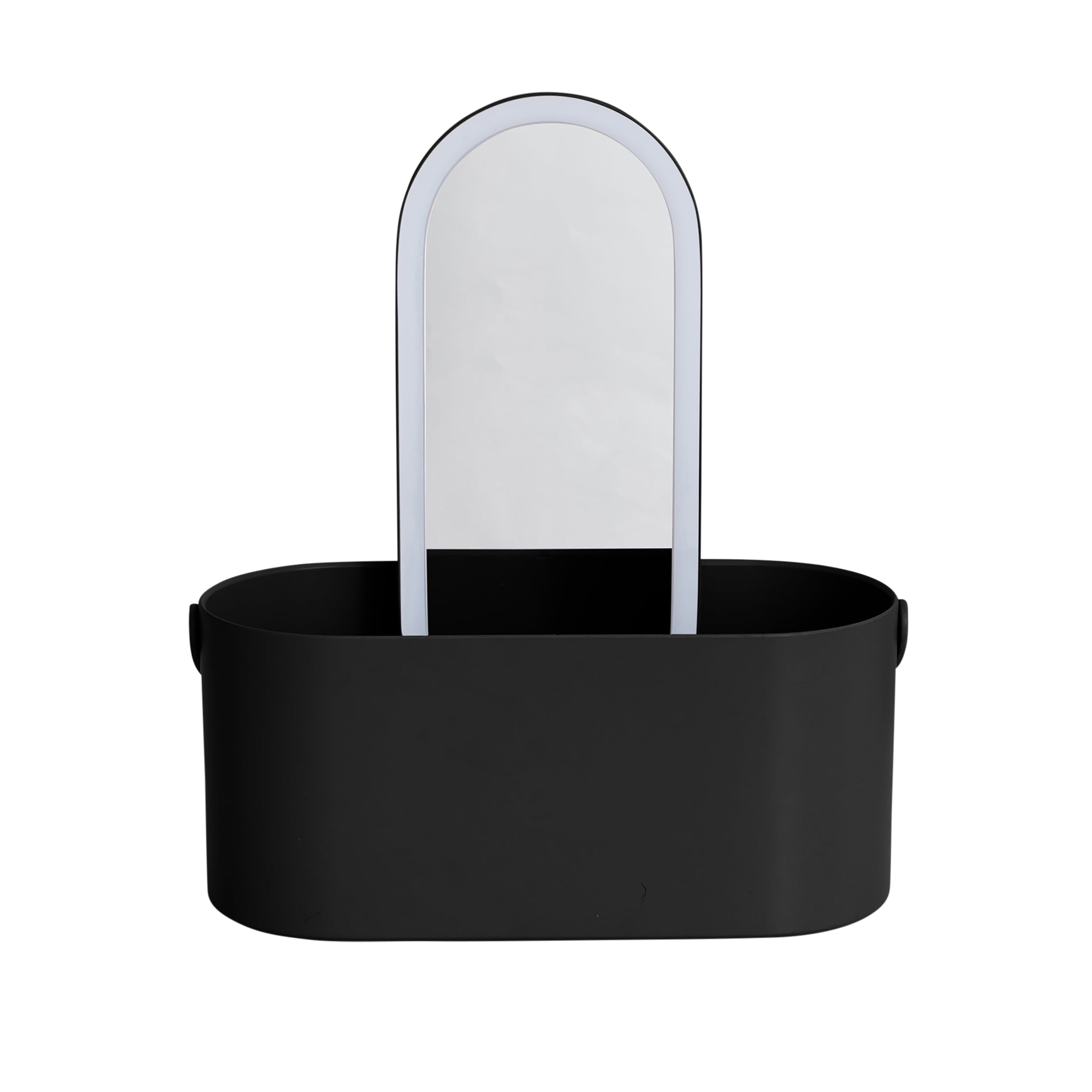 Thinkspace Beauty Storage Organizer with LED Mirror, Black
