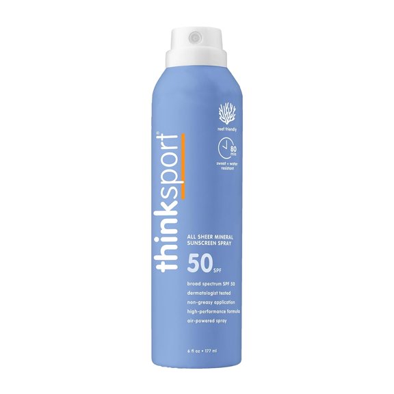 Thinksport All Sheer Mineral Sunscreen SPF 50 Spray, 6 Oz, 2 Pack