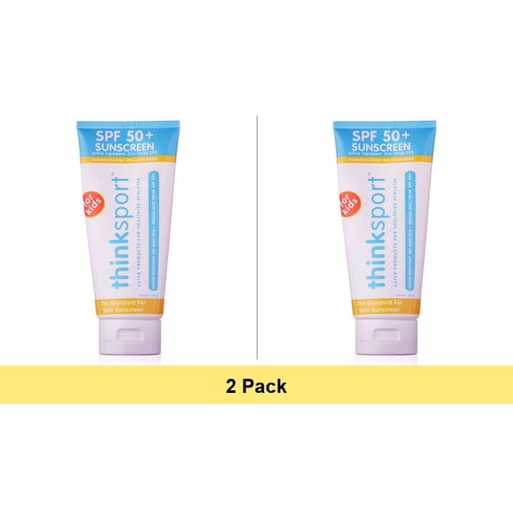 Thinksport Kids Sunscreen SPF 50+, 6 Oz - 2 Pack