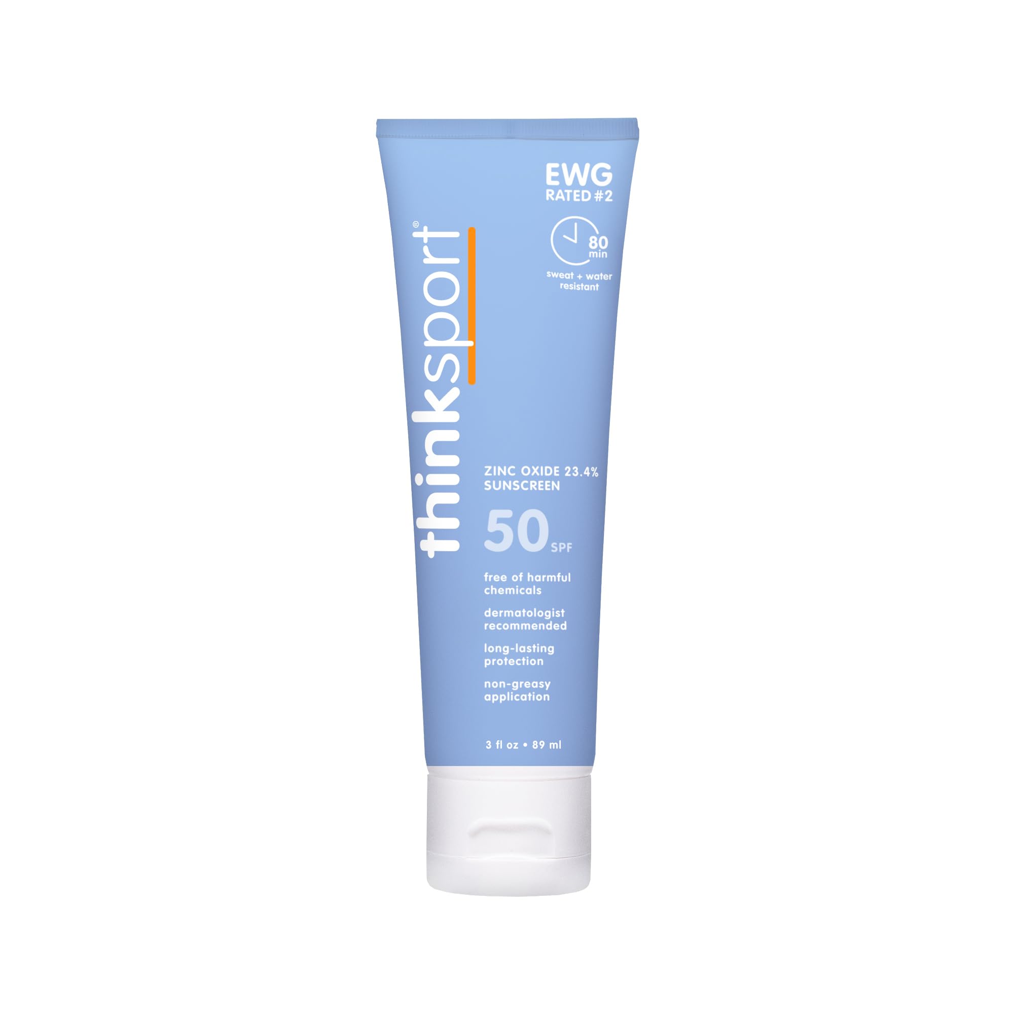 Thinksport SPF 50+ Mineral Sunscreen Safe, Natural Sunblock for