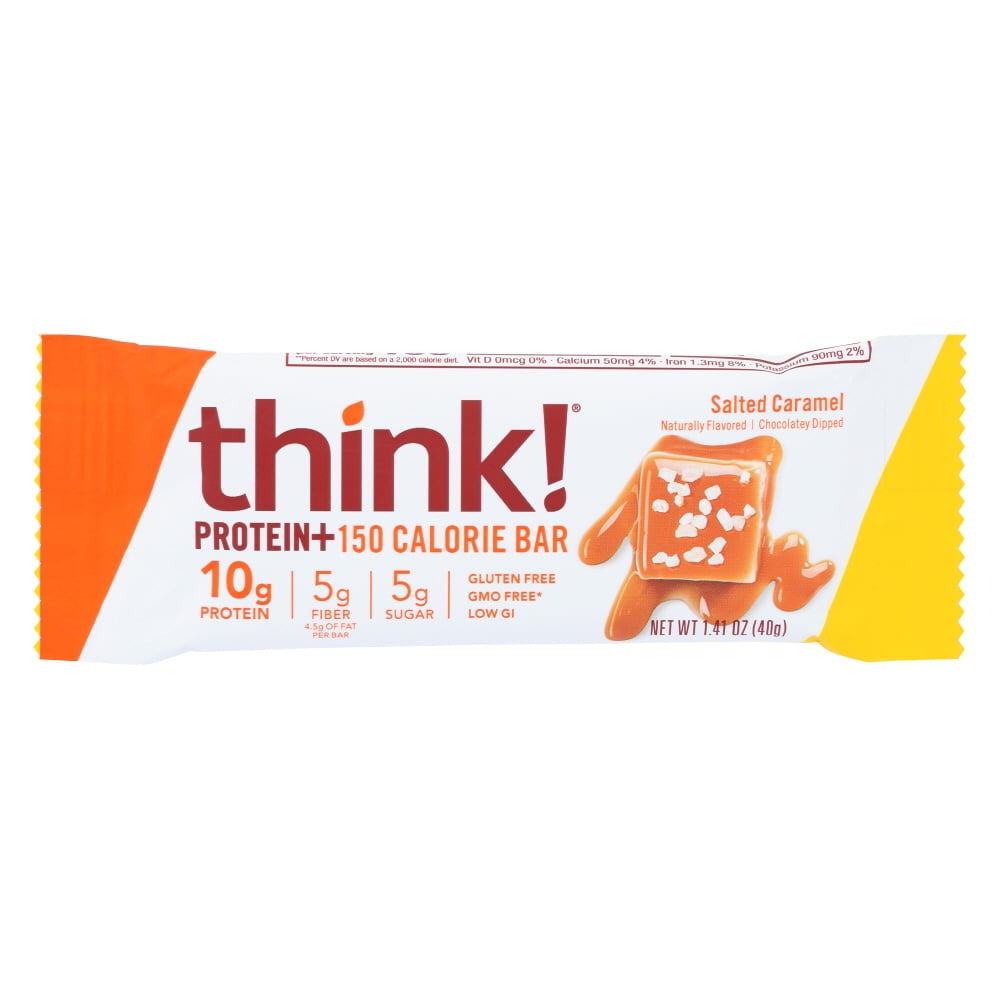 Thinkthin Bar, Salted Caramel, 1.41 Oz, Pack Of 10