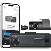 THINKWARE Q200 2CH Front &amp; Rear Dash Cam Car Dashboard Camera, WiFi, WDR, Speed Red Light Alerts, ADAS, 256GB Max, Parking Monitor, Night Vision (32GB MicroSD, 12V Cigar, Hardwiring Cable)