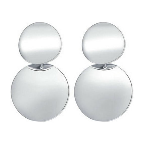 Thinsont 1 Pair Alloy Earring Ear Pendent Fashion Jewelry Fine Workmanship Long-lasting Round Plate Exquisite Attractive Silver
