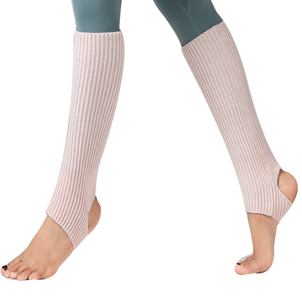Thinsont 1 Pair Women Latin Dance Socks Casual Warm Jeans Yoga Hosiery Cold  Weather Thermal Leg Warmer Sports Solid Color Pink 