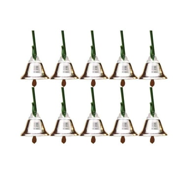 Thinsont 10pcs Mini Christmas Hanging Bells Christmas Tree Ornaments Xmas Decorations 2cm Silver