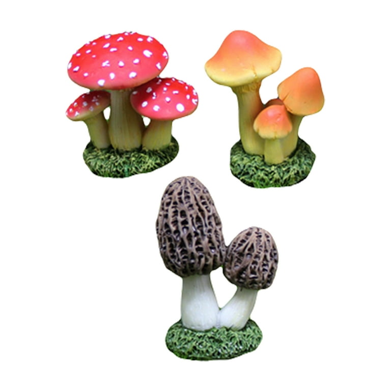 20Pcs/lot Artificial Three Head Mushrooms Decorative Fake Vegetables Home  Decoration Micro Landscape Bonsai Foam Craft