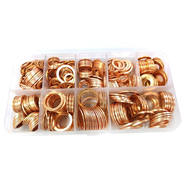 Thinsont 400pcs Copper Oil Seal Gaskets Includes M5/M6/M8/M10/M12/M14