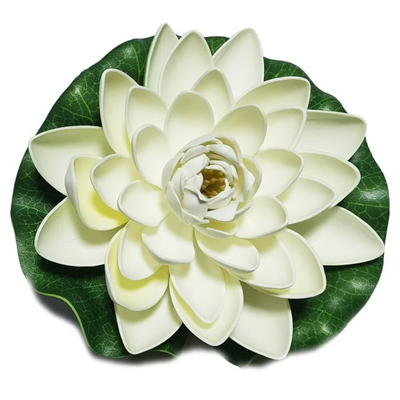 Thinsont Artificial Lotus Replacement Simulation Outdoor Garden Park Pond Pool Photography Fake Water Flower Decor White
