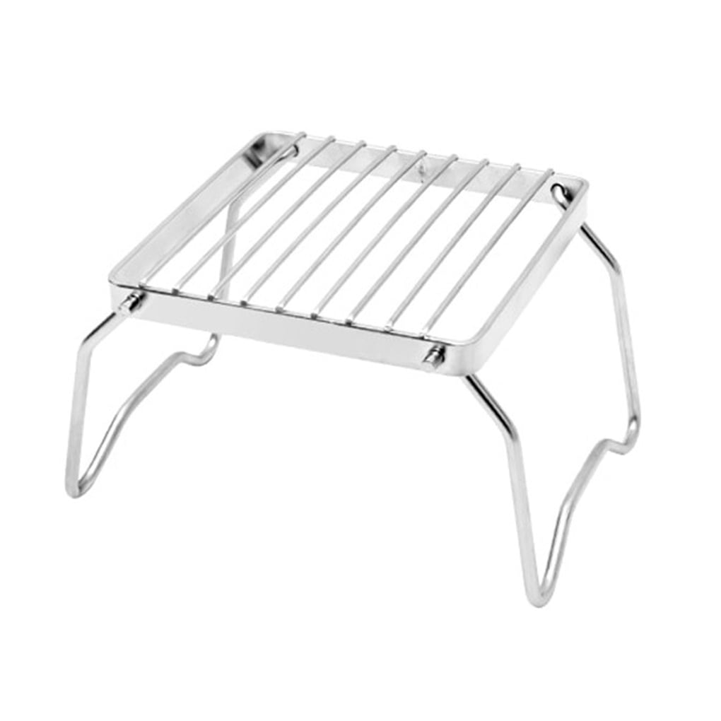 Silver Bbq Rack Thinsont Campfire Charcoal BBQ Grill Rack for Outdoor Barbeque Folding ...