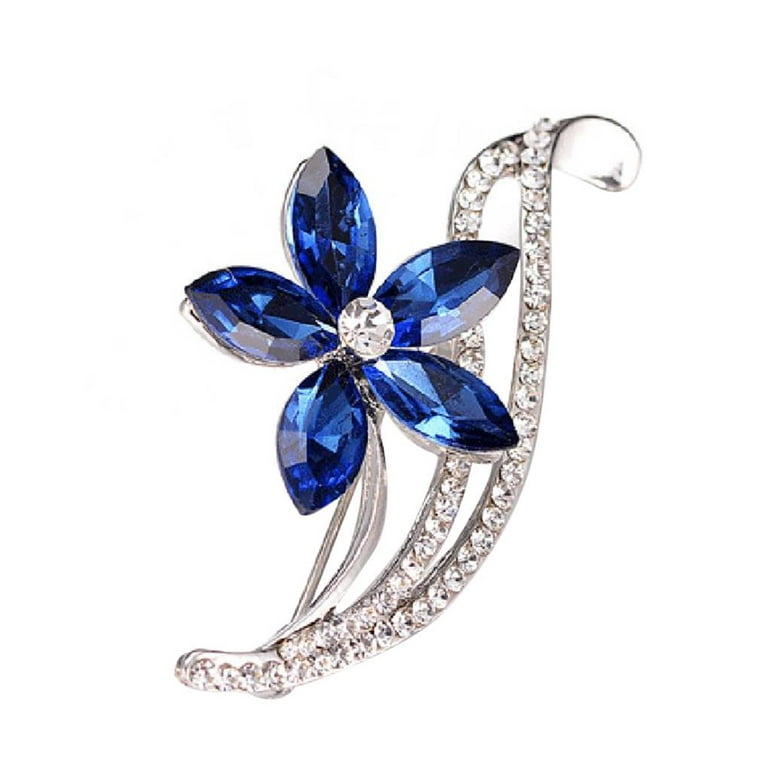 Thinsont Crystal Flower Brooch Pin Women Clothes Decor Jewelry