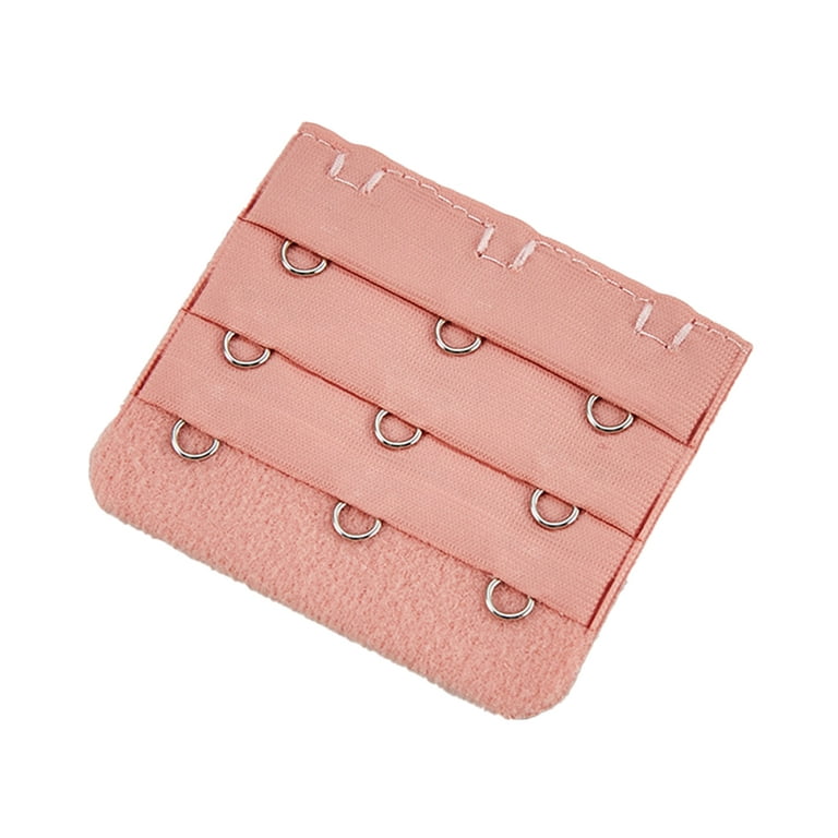 Thinsont Extension Strap Bra Extender Buckle 3 Hook Women Accessories  Practical Elastic Multicolor Clips Tight 3 Rows Underwear bright pink 