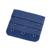 Thinsont Extension Strap Bra Extender Buckle 3 Hook Women Accessories Practical Elastic Multicolor Clips Tight 3 Rows Underwear deep blue