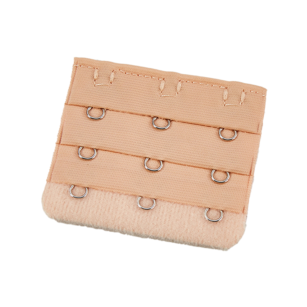 1pc Apricot Color 3 Row 3 Hook Bra Extender With Elastic & Stainless Steel  Buckle, Clothing Accessory
