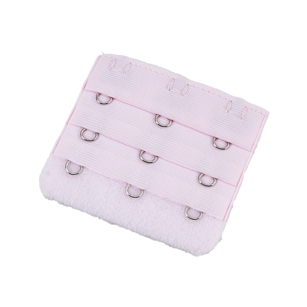 Thinsont Extension Strap Bra Extender Buckle 3 Hook Women Accessories  Practical Elastic Multicolor Clips Tight 3 Rows Underwear pink 