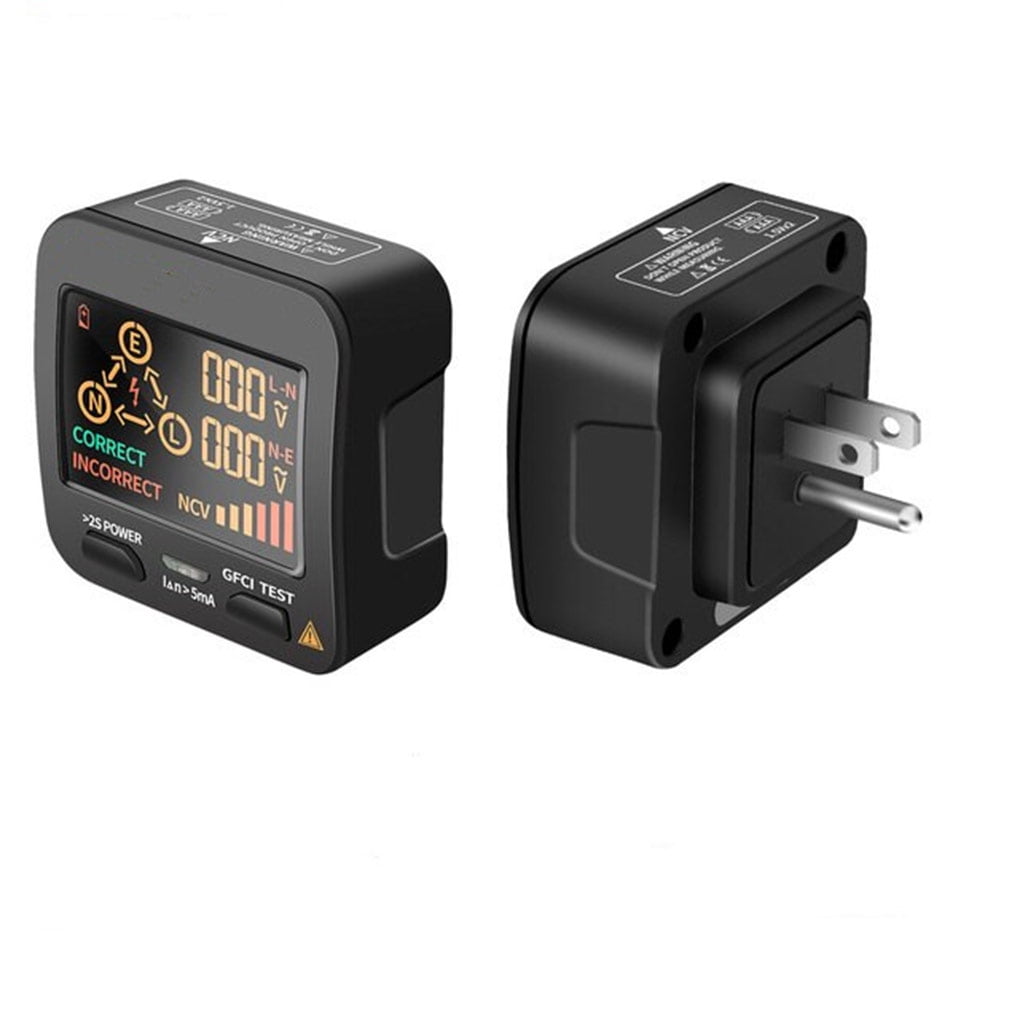 Thinsont LCD Screen Digital Display Power Socket Polarity Check Button