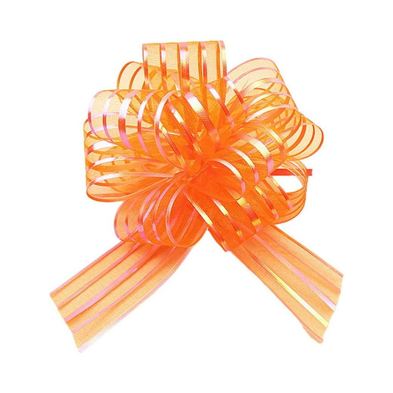 Thinsont Pull Bows Ribbon for Gift Wrapping Jubilant Wear-resistant  Multicolor Gifts Baskets Multifunctional for Celebration Orange Yellow 