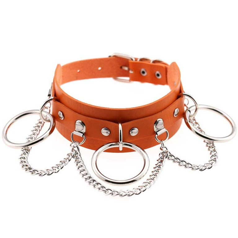Thinsont Sexy Women Girls Circle PU Leather O-Ring Pendant Gothic
