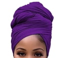 thumbnail image 1 of Thinsont Turban Knot Simple Style Hijab Multipurpose Beanie Stretch Headscarf Breathable Loss Bonnet Headwear for Women Accessories Dark purple, 1 of 7