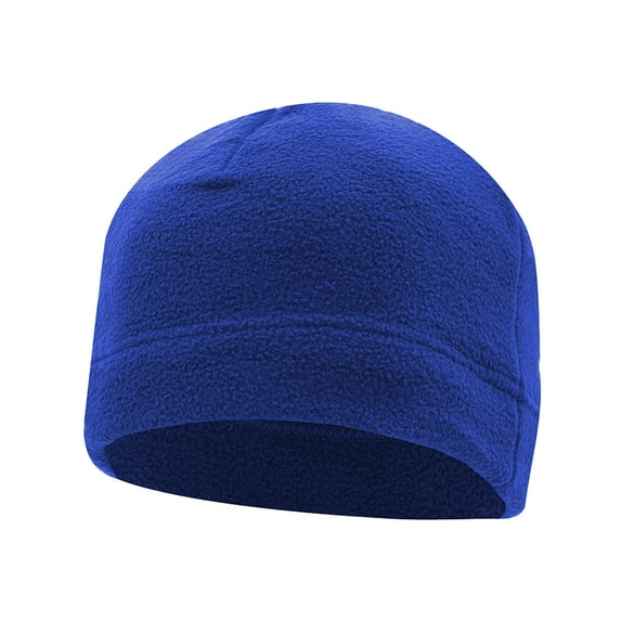Thinsont Winter Sport Beanie Outdoor Polar Fleece Hats Unisex Thermal Woman Headwear Fashion Windproof Cold-proof Keeping-warm Hat Royal blue