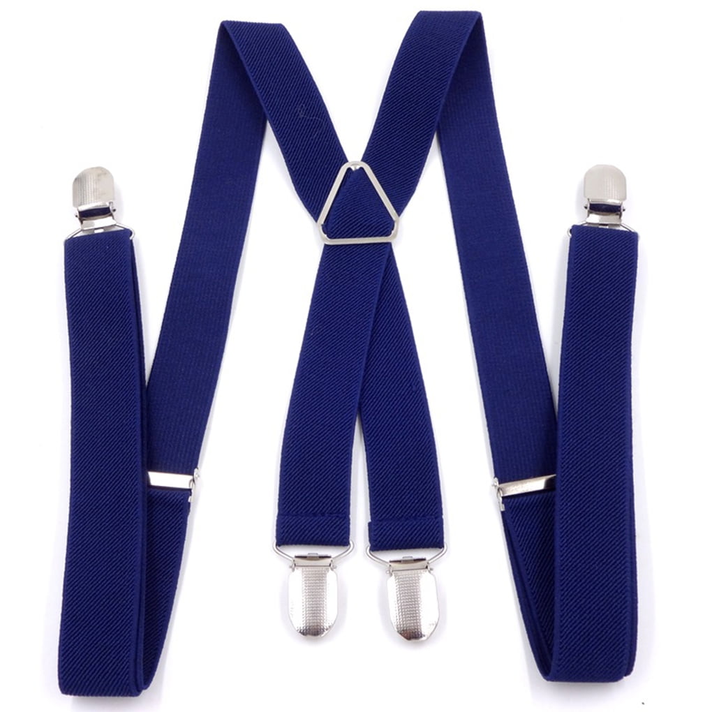 Thinsont X Shaped Suspender Pants Strap with 4 Grippers Women Men Elastic Crossover Trousers