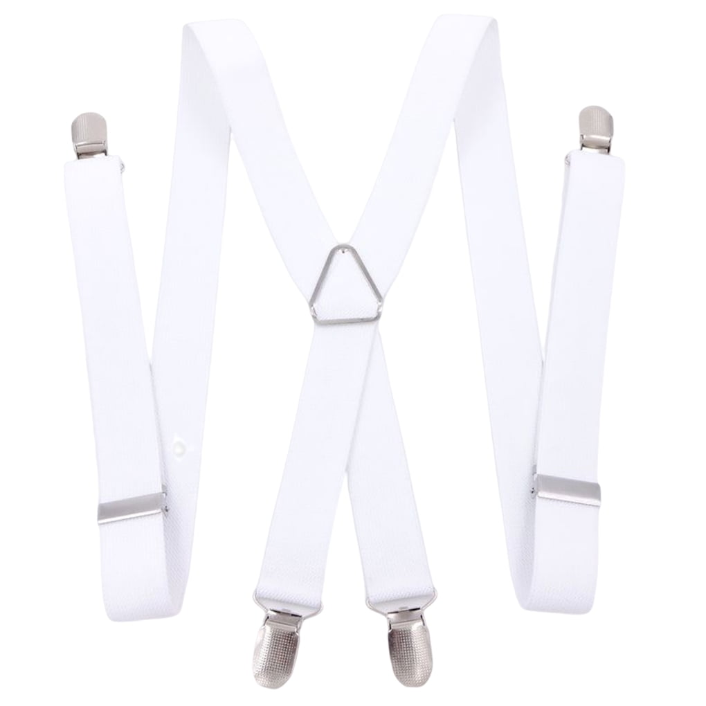 Thinsont X Shaped Suspender Pants Strap with 4 Grippers Women Men