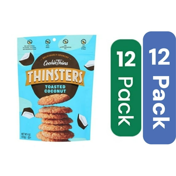 Thinsters Coconut Cookie Thins 4 oz (Pack of 12)