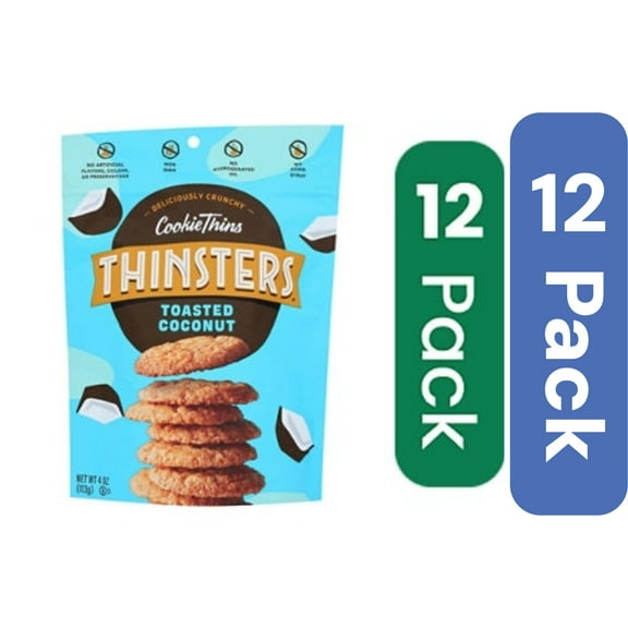 Thinsters Coconut Cookie Thins 4 oz (Pack of 12)