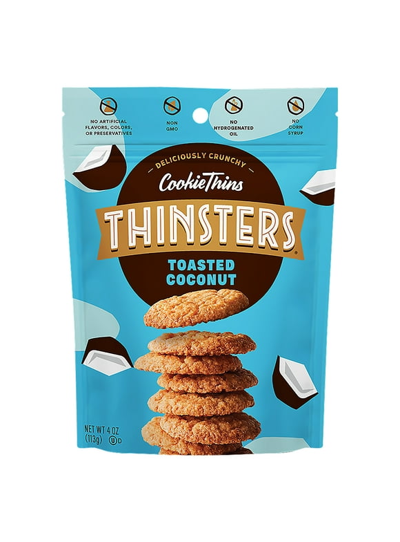 Thinsters Cookie Thins Crunchy Toasted Coconut Cookies, 4 oz