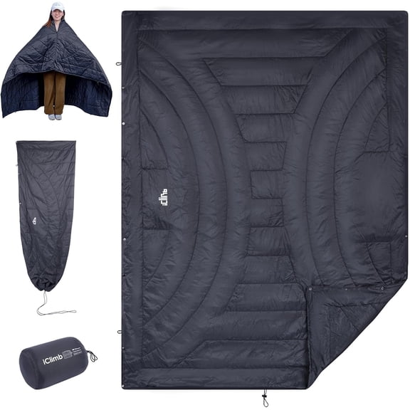 Thinsulate Insulated Warm Camping Blanket Ultralight Compact 72.8  55 Dark Grey