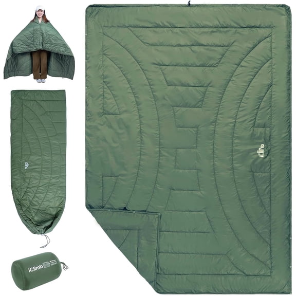 Thinsulate Insulation Warm Camping Blanket Ultralight Compact Green 72.8  55