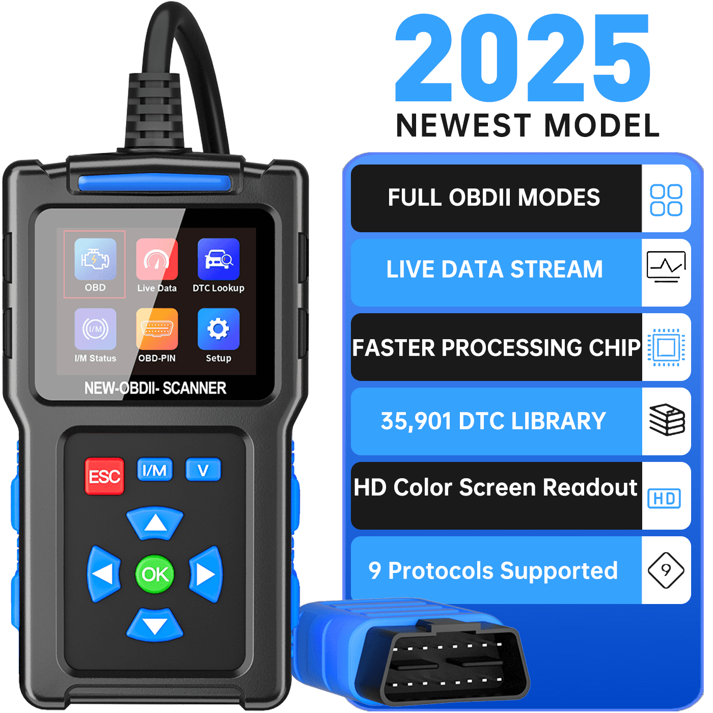 Thinway OBD2 Scanner, Car Code Reader, Auto Diagnostic Tool for Check Engine Light, Car Scanner for All Vehicles since 1996