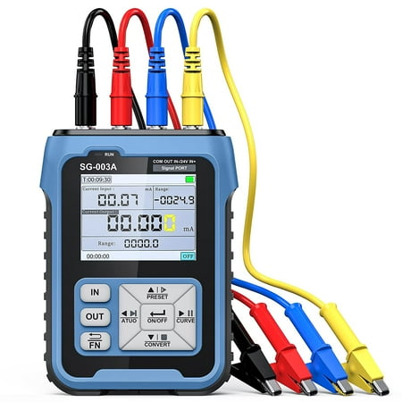 Thinway Upgraded 4-20mA 0-24V Current Signal Generator, Current Voltage Adjustable Analog Simulator, Real-time Curve, Multiple Signal Types, 3000mAh USB Rechargeable, Preset Value, for PLC Testing