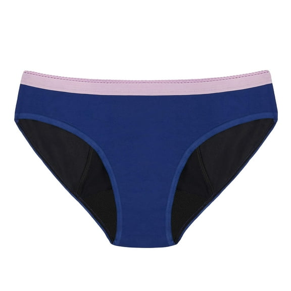 Thinx BTWN Period Underwear Tidal Wave Bikini Blue Purple Super Absorbency Tweens and Teens, 1 Count