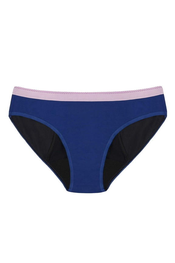 BTWN Period Underwear Tidal Wave Bikini Blue Purple Super Absorbency Tweens and Teens, 1 Count