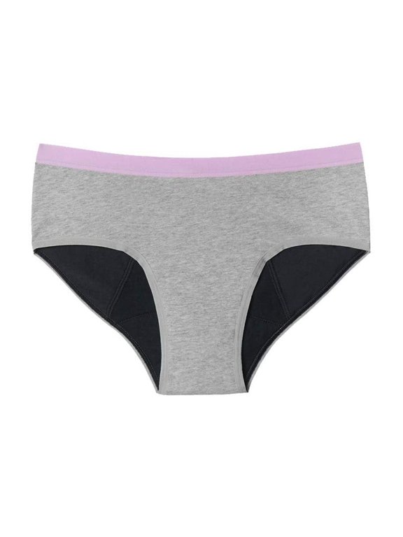BTWN Period Underwear - Grey, Small, 1 Count, Reusable, Waterproof, Solid, Youth, Girls, 60-160 lbs