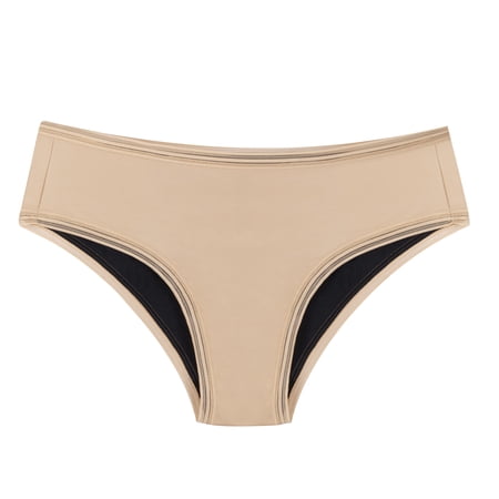 THINX Cheeky Period Underwear for Women, Period Panties, FSA HSA Approved Feminine Care, Menstrual Underwear Holds 1 Tampon, Beige, XX-Large