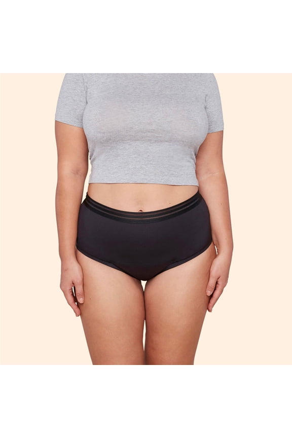 For All Leaks Light Absorbency Hi-Waist Bladder Leak Underwear, Small, Black